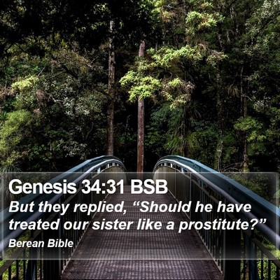 Genesis 34:31 BSB Bible Verse Image