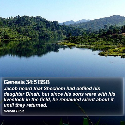 Genesis 34:5 BSB Bible Verse Image