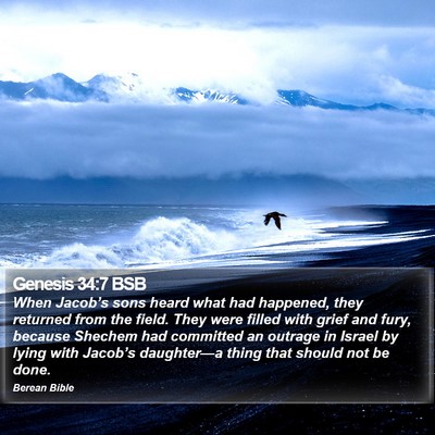 Genesis 34:7 BSB Bible Verse Image