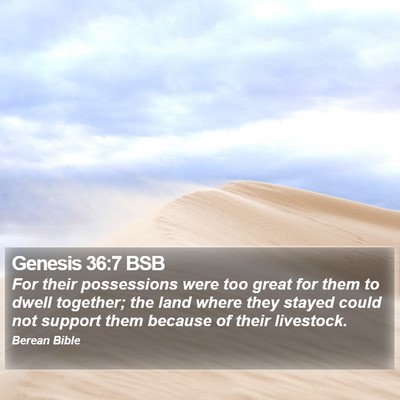 Genesis 36:7 BSB Bible Verse Image