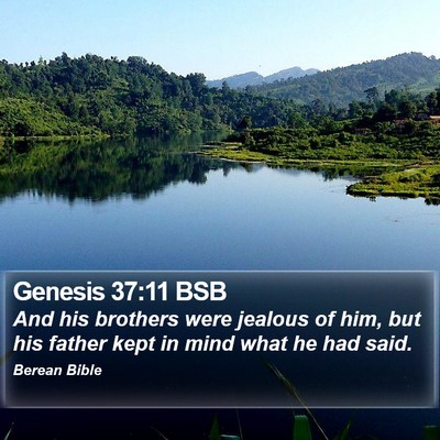 Genesis 37:11 BSB Bible Verse Image