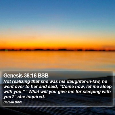Genesis 38:16 BSB Bible Verse Image