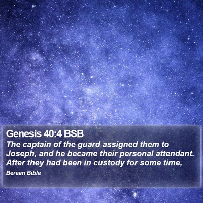 Genesis 40:4 BSB Bible Verse Image
