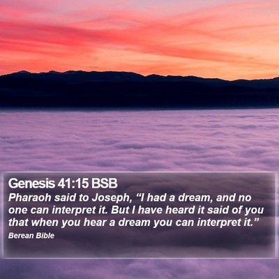 Genesis 41:15 BSB Bible Verse Image