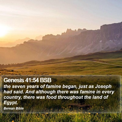 Genesis 41:54 BSB Bible Verse Image