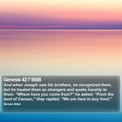 Genesis 42:7 BSB Bible Verse Image