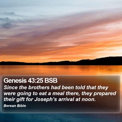 Genesis 43:25 BSB Bible Verse Image