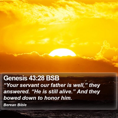Genesis 43:28 BSB Bible Verse Image