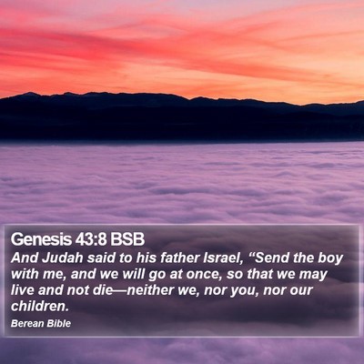 Genesis 43:8 BSB Bible Verse Image