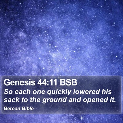 Genesis 44:11 BSB Bible Verse Image