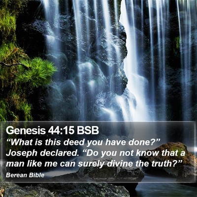 Genesis 44:15 BSB Bible Verse Image