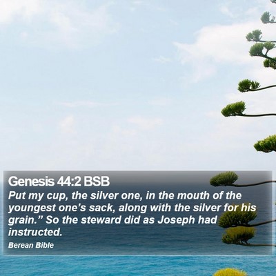 Genesis 44:2 BSB Bible Verse Image