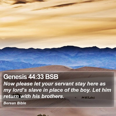 Genesis 44:33 BSB Bible Verse Image