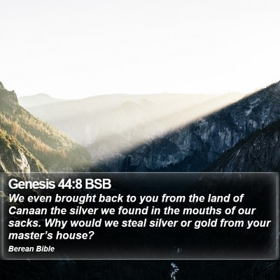 Genesis 44:8 BSB Bible Verse Image