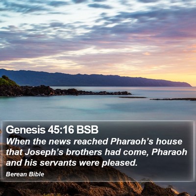 Genesis 45:16 BSB Bible Verse Image