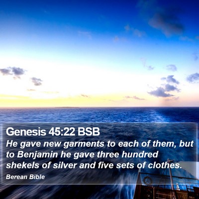 Genesis 45:22 BSB Bible Verse Image