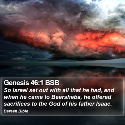 Genesis 46:1 BSB Bible Verse Image
