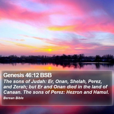 Genesis 46:12 BSB Bible Verse Image