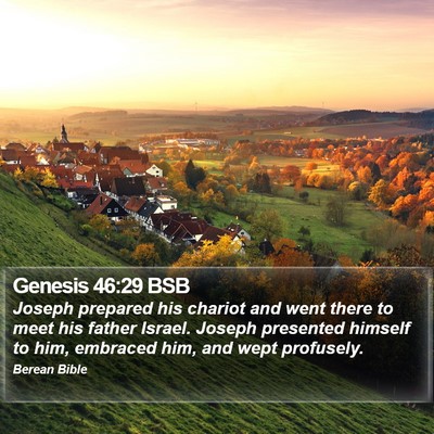 Genesis 46:29 BSB Bible Verse Image