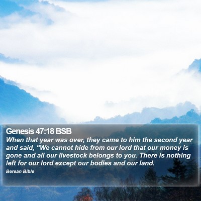 Genesis 47:18 BSB Bible Verse Image