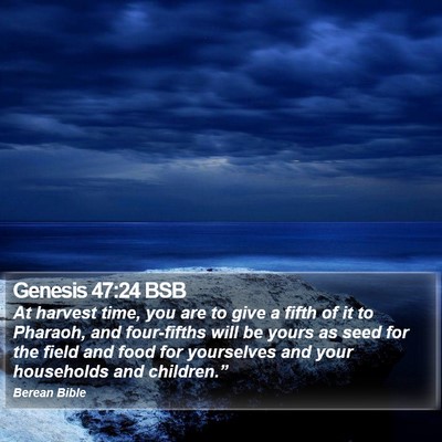 Genesis 47:24 BSB Bible Verse Image