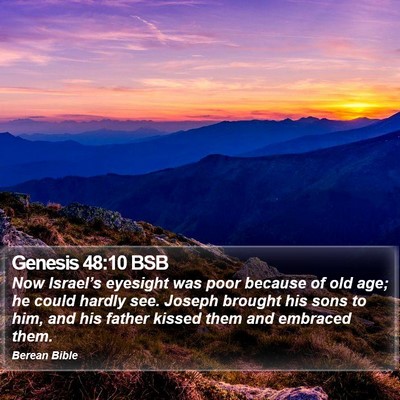 Genesis 48:10 BSB Bible Verse Image