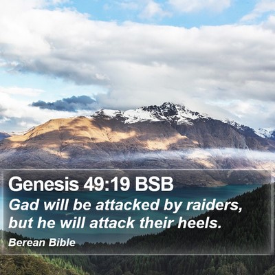 Genesis 49:19 BSB Bible Verse Image