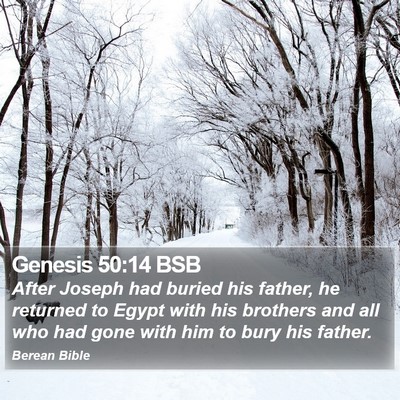 Genesis 50:14 BSB Bible Verse Image