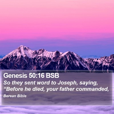 Genesis 50:16 BSB Bible Verse Image
