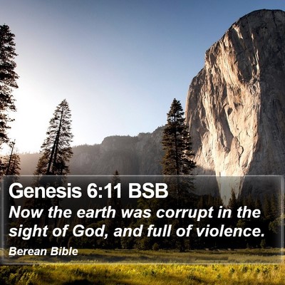 Genesis 6:11 BSB Bible Verse Image
