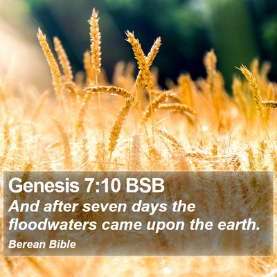 Genesis 7:10 BSB Bible Verse Image