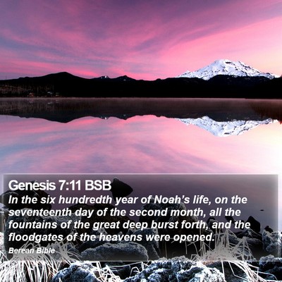 Genesis 7:11 BSB Bible Verse Image