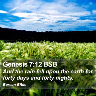 Genesis 7:12 BSB Bible Verse Image