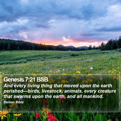 Genesis 7:21 BSB Bible Verse Image