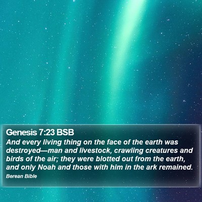 Genesis 7:23 BSB Bible Verse Image