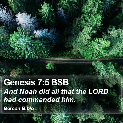 Genesis 7:5 BSB Bible Verse Image