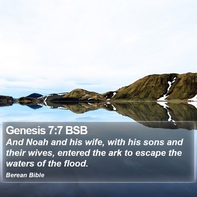 Genesis 7:7 BSB Bible Verse Image