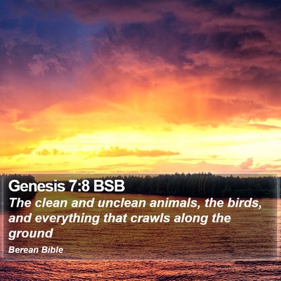 Genesis 7:8 BSB Bible Verse Image