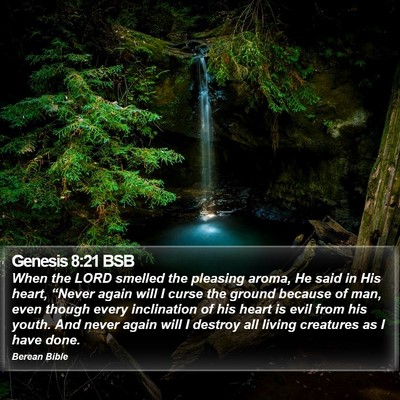 Genesis 8:21 BSB Bible Verse Image