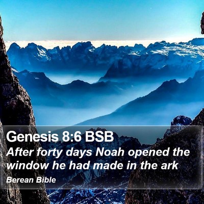 Genesis 8:6 BSB Bible Verse Image