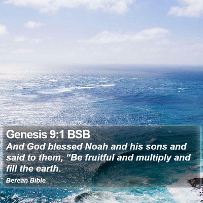 Genesis 9:1 BSB Bible Verse Image