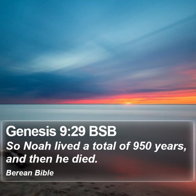 Genesis 9:29 BSB Bible Verse Image
