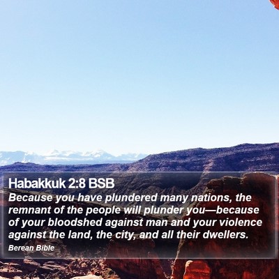 Habakkuk 2:8 BSB Bible Verse Image