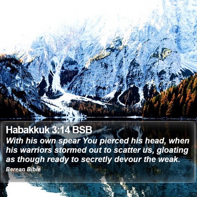 Habakkuk 3:14 BSB Bible Verse Image