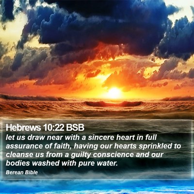 Hebrews 10:22 BSB Bible Verse Image