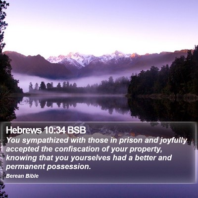Hebrews 10:34 BSB Bible Verse Image