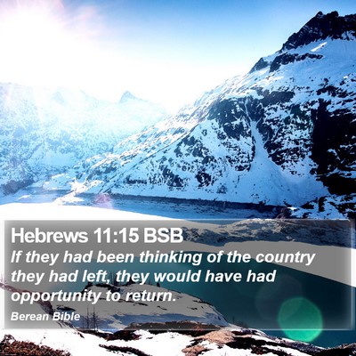 Hebrews 11:15 BSB Bible Verse Image