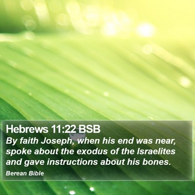 Hebrews 11:22 BSB Bible Verse Image