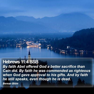 Hebrews 11:4 BSB Bible Verse Image
