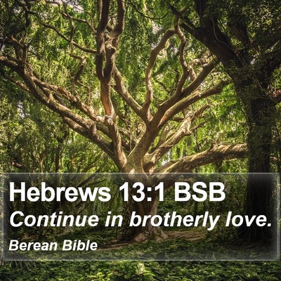 Hebrews 13:1 BSB Bible Verse Image